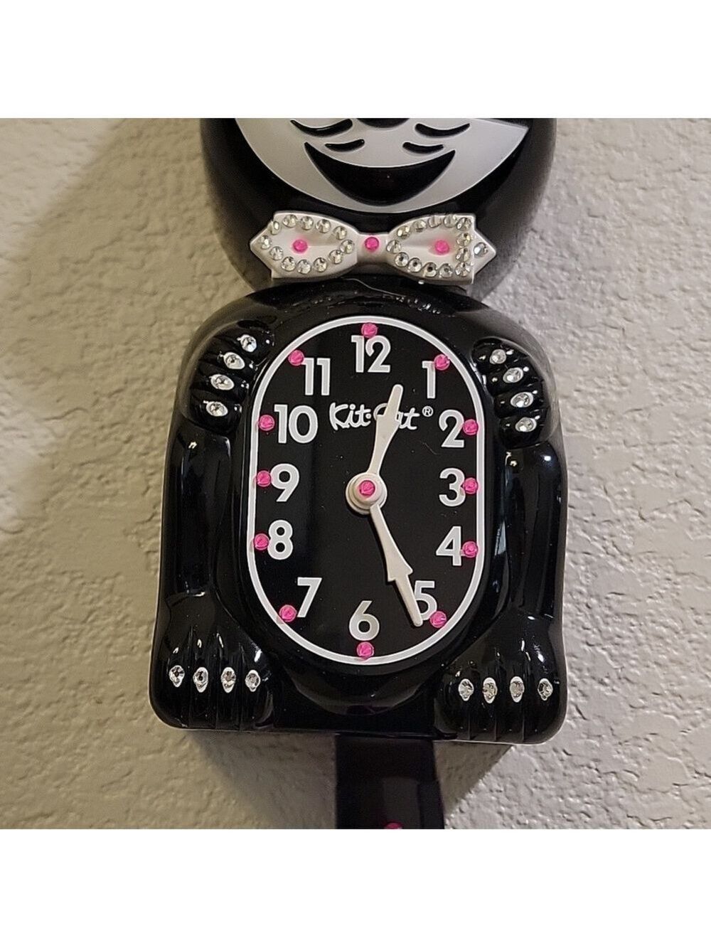 Jeweled Classic Black Kit-Cat Klock clock SUPER RARE - Picture 3 of 4